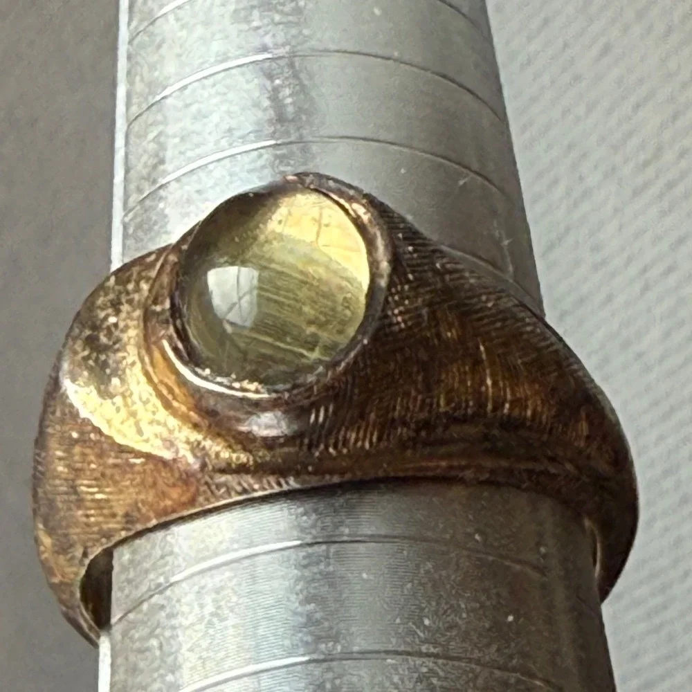 Van Dell Karatclad 18K HGE — higher‎ quality VTG gold electroplate 8 cat's eye